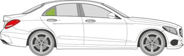 Afbeelding van Zijruit rechts Mercedes C-klasse sedan 