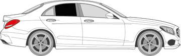 Afbeelding van Zijruit rechts Mercedes C-klasse sedan (DONKERE RUIT)