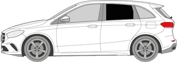 Afbeelding van Zijruit links Mercedes B-klasse (DONKERE RUIT)