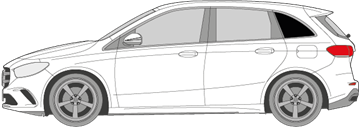 Afbeelding van Zijruit links Mercedes B-klasse (DONKERE RUIT) 