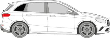 Afbeelding van Zijruit rechts Mercedes B-klasse (DONKERE RUIT) 