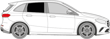 Afbeelding van Zijruit rechts Mercedes B-klasse (DONKERE RUIT)