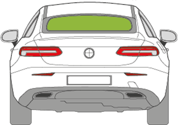 Afbeelding van Achterruit Mercedes E-klasse coupé radio/TV/GSM/nood assistent