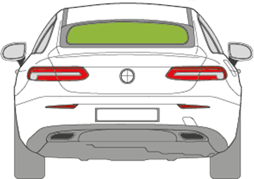 Afbeelding van Achterruit Mercedes E-klasse coupé radio/GSM/nood assistent