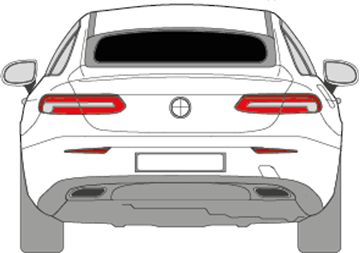 Afbeelding van Achterruit Mercedes E-klasse coupé radio (DONKERE RUIT)