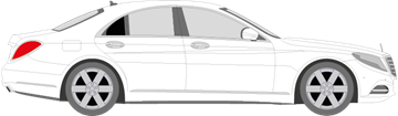 Afbeelding van Zijruit rechts Mercedes S-klasse (DONKERE RUIT)