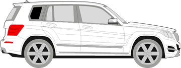 Afbeelding van Zijruit rechts Mercedes GLK (DONKERE RUIT) 