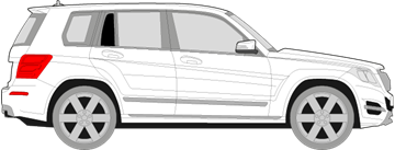 Afbeelding van Zijruit rechts Mercedes GLK (DONKERE RUIT)