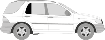 Afbeelding van Zijruit rechts Mercedes M-klasse (DONKERE RUIT) 