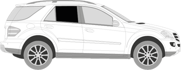 Afbeelding van Zijruit rechts Mercedes M-klasse (DONKERE RUIT)