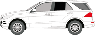 Afbeelding van Zijruit links Mercedes M-klasse (DONKERE RUIT)