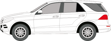 Afbeelding van Zijruit links Mercedes M-klasse (DONKERE RUIT)