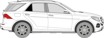 Afbeelding van Zijruit rechts Mercedes GLE-klasse (DONKERE RUIT)