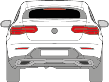 Afbeelding van Achterruit Mercedes GLC coupé (DONKERE RUIT) 