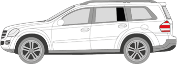 Afbeelding van Zijruit links Mercedes GL-klasse (DONKERE RUIT) 