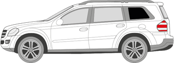 Afbeelding van Zijruit links Mercedes GL-klasse (DONKERE RUIT)