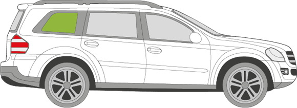 Afbeelding van Zijruit rechts Mercedes GL-klasse 