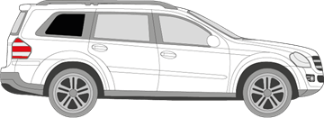 Afbeelding van Zijruit rechts Mercedes GL-klasse (DONKERE RUIT)