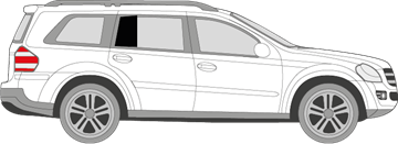 Afbeelding van Zijruit rechts Mercedes GL-klasse (DONKERE RUIT) 