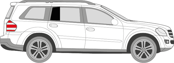 Afbeelding van Zijruit rechts Mercedes GL-klasse (DONKERE RUIT) 