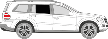 Afbeelding van Zijruit rechts Mercedes GL-klasse (DONKERE RUIT) 