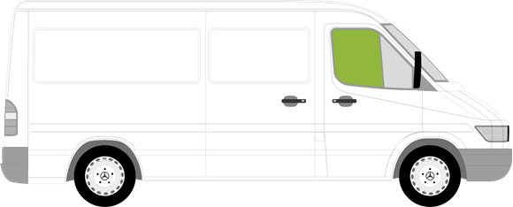 Afbeelding van Zijruit rechts Mercedes Sprinter (getint)