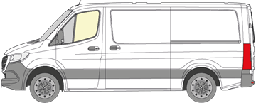 Afbeelding van Zijruit links Mercedes Sprinter (helder)