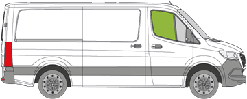 Afbeelding van Zijruit rechts Mercedes Sprinter (getint)