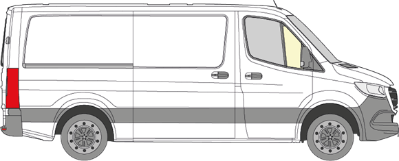 Afbeelding van Zijruit rechts Mercedes Sprinter (helder)