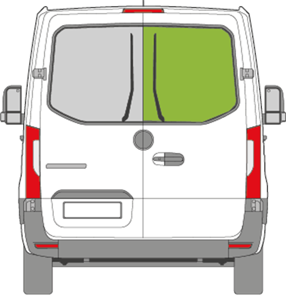 Afbeelding van Achterruit rechts Mercedes Sprinter getint/verwarmd