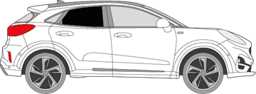 Afbeelding van Zijruit rechts Ford Puma (DONKERE RUIT)