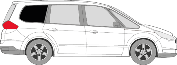 Afbeelding van Zijruit rechts Ford Galaxy (DONKERE RUIT)