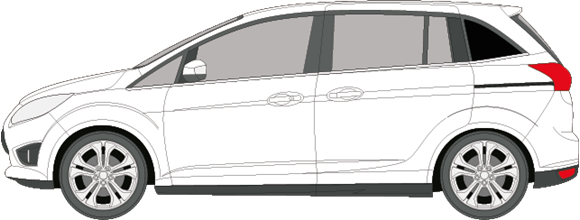 Afbeelding van Zijruit links Ford Grand C-max (DONKERE RUIT) 