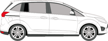 Afbeelding van Zijruit rechts Ford Grand C-max (DONKERE RUIT) 