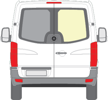 Afbeelding van Achterruit rechts Volkswagen Crafter helder/onverwarmd