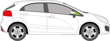 Afbeelding van Zijruit rechts Kia Rio 5 deurs 