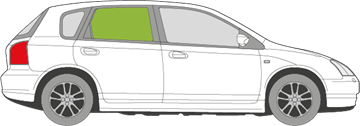 Afbeelding van Zijruit rechts Honda Civic 5 deurs