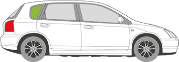 Afbeelding van Zijruit rechts Honda Civic 5 deurs