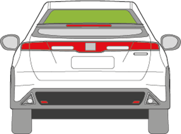 Afbeelding van Achterruit Honda Civic 3 deurs bovenkant