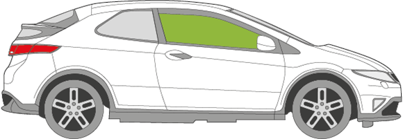 Afbeelding van Zijruit rechts Honda Civic 3 deurs