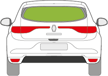 Afbeelding van Achterruit Renault Mégane 5 deurs