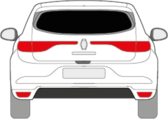 Afbeelding van Achterruit Renault Mégane 5 deurs (DONKERE RUIT)