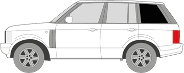 Afbeelding van Zijruit links Range Rover (DONKERE RUIT) 