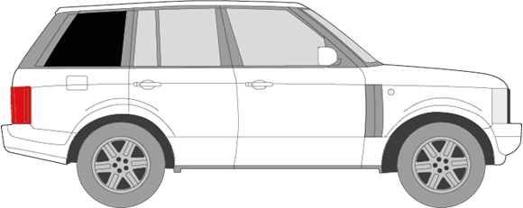 Afbeelding van Zijruit rechts Range Rover (DONKERE RUIT) 