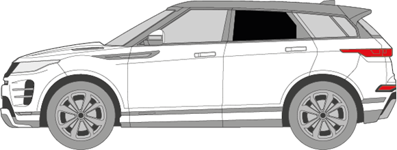 Afbeelding van Zijruit links Evoque (DONKERE RUIT)  