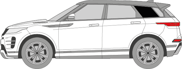 Afbeelding van Zijruit links Evoque (DONKERE RUIT)  