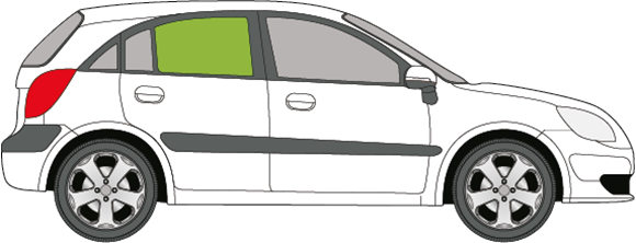 Afbeelding van Zijruit rechts Kia Rio 5 deurs