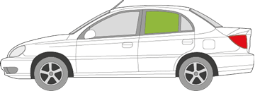 Afbeelding van Zijruit links Kia Rio sedan