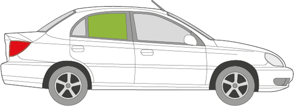Afbeelding van Zijruit rechts Kia Rio sedan