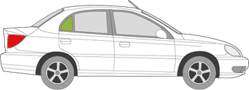 Afbeelding van Zijruit rechts Kia Rio sedan